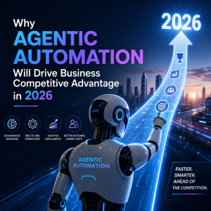 Futuristic robot representing agentic automation as a competitive business advantage in 2026
